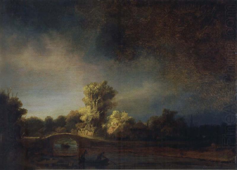 REMBRANDT Harmenszoon van Rijn Landscape with a Stone Bridge china oil painting image